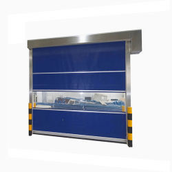 Portas de persiana de rolamento de alta velocidade de PVC industrial, porta rápida automática