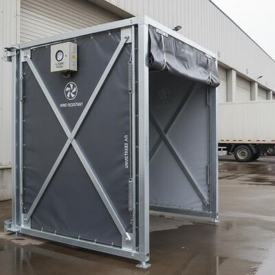 comprar Abrigo de doca de carregamento à prova d'água e resistente a UV com potência de 0,75KW e resistência ao vento projetado para suportar ventos fortes online manufacture
