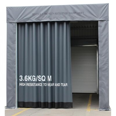 comprar Alta resistência ao desgaste e rasgo Loading Dock Shelter com resistência à tração 4000 3500 Warp Weft And Strong PVC Curtain Panel 3.6kg por metro quadrado online manufacture