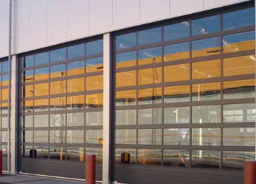 Portas seccionais industriais de alumínio transparente para salas de exposições de protecção contra incêndio