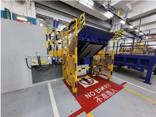 Nivelador de doca vertical de carga hidráulica para plataformas ferroviárias de armazenamento a frio