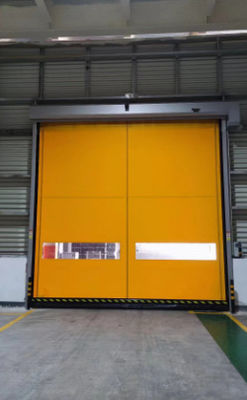 Portas de rolagem de PVC amarelo de ação rápida Portas de serviço de rolagem de alta velocidade