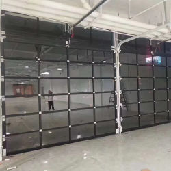 Full Vision Customizado Moderno Totalmente Transparente Isolado Segmentado Quadro de Alumínio Elevado Porta de Garagem Transparente