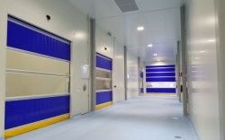 Reparação automática de reset de tecido de PVC Cortina de rolos de alta velocidade Cortina de rolos rápida Sala limpa Porta de ação rápida