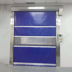 Portas de rolamento de alta velocidade de PVC azul personalizadas Portas de rolamento de alta velocidade externas ou internas