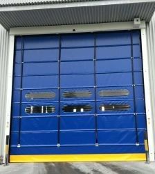 Porta industrial de alta velocidade de PVC pesada, personalizável para operações de logística